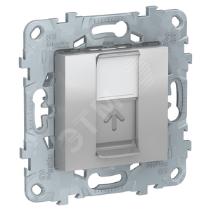 UNICA NEW Розетка комп. 1хRJ45, кат. 6 UTP, алюм - Schneider Electric