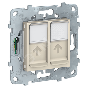 UNICA NEW Розетка комп. 2хRJ45, кат. 5е UTP, беж - Schneider Electric