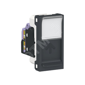 Розетка UNICA MODULAR компьютерная RJ45 одиночная категория 6 UTP 1 модуль антрацит (NU341454)