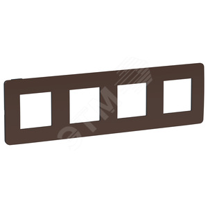 Рамка UNICA STUDIO четырехпостовая шоколад/антрацит