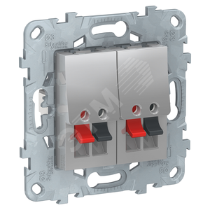 Аудиорозетка UNICA NEW двойная алюминий (NU548930) - Schneider Electric
