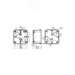 ПЛАСТ.КОРОБКА ABS 89x89x54 | NSYTBS885 | Schneider Electric - фото 8