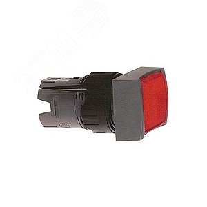 Кнопка прямоугольная с подсветкой красная 6