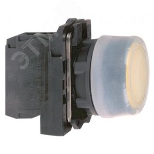 Кнопка 22мм желтая с возвратом 3