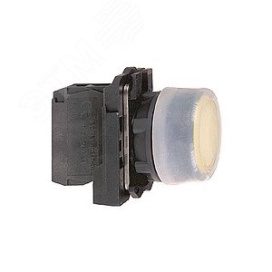 Кнопка 22мм желтая с возвратом 6