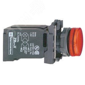 Лампа сигнальная 22мм 230В красная 4