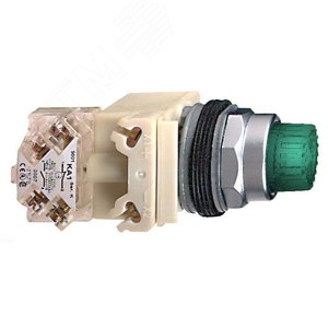 Кнопка с подсветкой зеленая 24В 5