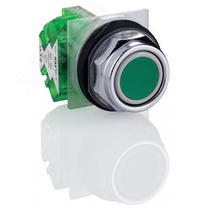 Кнопка утопленная зеленая 3