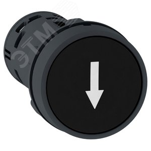 Кнопка черная с потайным толкателем 1НО белая стрелка 4