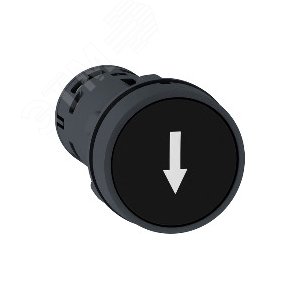 Кнопка черная с потайным толкателем 1НО белая стрелка 6