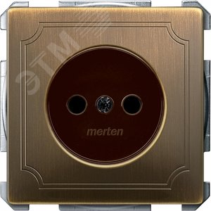 Механизм розетки без заземления без шторок винтовые зажимы античная латунь 3