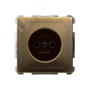 Механизм розетки без заземления без шторок винтовые зажимы античная латунь 7