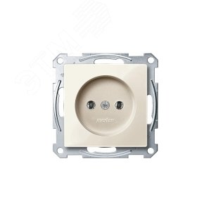 Механизм розетки без заземляющего контакта бежевыйЙ 6