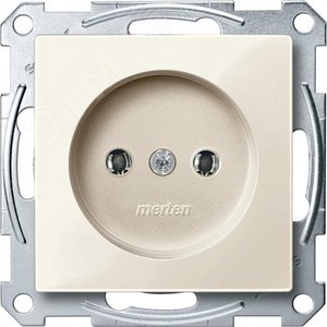 Механизм розетки без заземляющего контакта бежевыйЙ 2