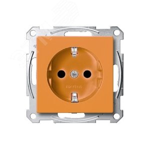 Merten SM Розетка Schuko Оранжевая для спец. цепей, с защитными шторками, безвинтовой зажим | MTN2300-0302 | Schneider Electric - фото 8