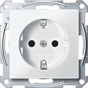 Механизм розетки с заземлением со шторками белый (MTN2300-0319) - фото 3