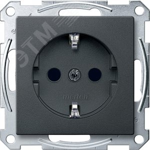 Механизм розетки с заземлением со шторками антрацит (MTN2300-0414) - Schneider Electric