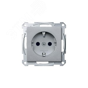 Sys M Розетка с заземлением со шторками в рамку алюминий SCHUKO (MTN2300-0460) 4
