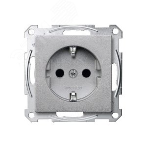 Sys M Розетка с заземлением со шторками в рамку алюминий SCHUKO (MTN2300-0460) 5
