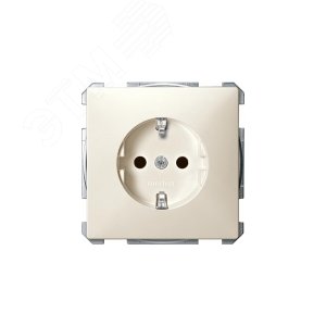 Sys D Розетка с заземлением со шторкой в рамку бежевая SCHUKO - фото 5