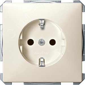 Sys D Розетка с заземлением со шторкой в рамку бежевая SCHUKO - фото 4