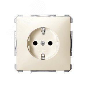 Sys D Розетка с заземлением со шторкой в рамку бежевая SCHUKO - фото 6