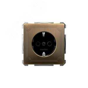 Sys D Розетка со шторкой античная латунь SCHUKO (MTN2300-4143) 5