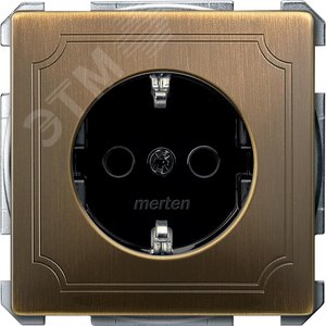 Sys D Розетка со шторкой античная латунь SCHUKO (MTN2300-4143) 3