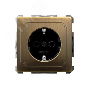 Sys D Розетка со шторкой античная латунь SCHUKO (MTN2300-4143) 7
