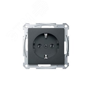 Sys M Розетка без шторок в рамку антрацит SCHUKO 5