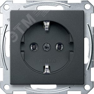 Sys M Розетка без шторок в рамку антрацит SCHUKO 2