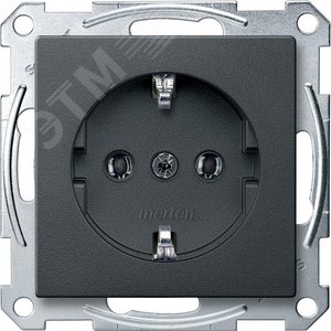 Sys M Розетка без шторок в рамку антрацит SCHUKO 3