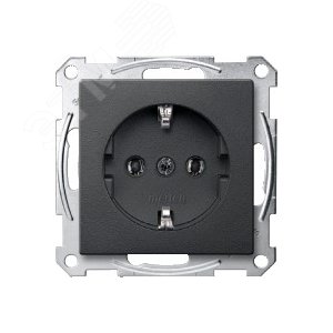 Sys M Розетка без шторок в рамку антрацит SCHUKO 6