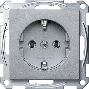 Sys M Розетка с заземлением без шторок алюминий SCHUKO 3