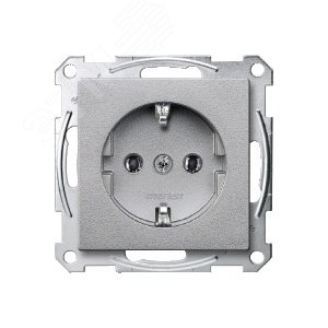 Sys M Розетка с заземлением без шторок алюминий SCHUKO 6