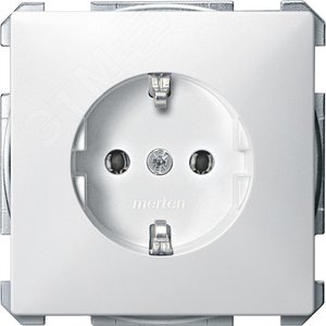 Розетка с заземлением без шторок в рамку белая (MTN2301-4019) - фото 3