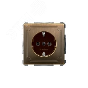 Sys D Розетка с заземлением без шторок античная латунь SCHUKO (MTN2301-4143) 5
