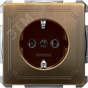 Sys D Розетка с заземлением без шторок античная латунь SCHUKO (MTN2301-4143) 2
