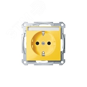 Merten SM Розетка Schuko Желтая с полем для надписи, защитными шторками, безвинтовой зажим | MTN2302-0307 | Schneider Electric - фото 6