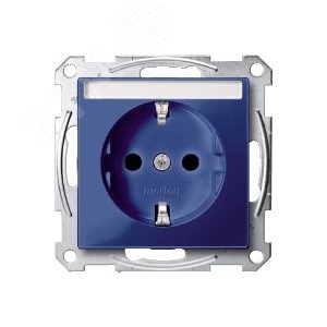 Merten SM Розетка Schuko Синяя с полем для надписи, защитными шторками, безвинтовой зажим | MTN2302-0378 | Schneider Electric - фото 7
