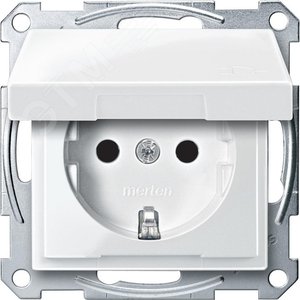 Механизм розетки Schuko с крышкой белый (MTN2310-0319) - фото 3