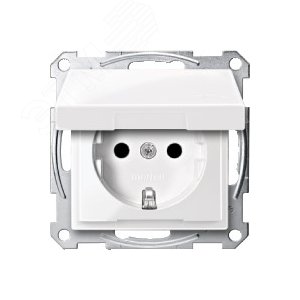 Механизм розетки Schuko с крышкой белый (MTN2310-0319) - фото 6