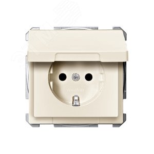 Механизм розетки Schuko с крышкой бежевый (MTN2310-4044) 6