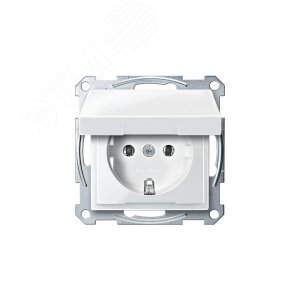 Механизм розетки Schuko с крышкой белый (MTN2311-0319) - фото 5