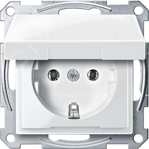 Механизм розетки Schuko с крышкой белый (MTN2311-0319) - фото 3