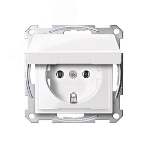 Механизм розетки Schuko с крышкой белый (MTN2311-0319) - фото 6