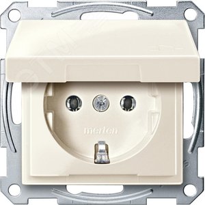 Розетка с заземлением с крышкой в рамку бежевая SCHUKO (MTN2311-0344) 2