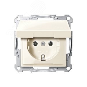 Розетка с заземлением с крышкой в рамку бежевая SCHUKO (MTN2311-0344) 6
