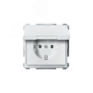 MERTEN Механизм розетки 16А с з/к б/шт. c крышкой бел. QF SD | MTN2311-4019 | Schneider Electric - фото 5