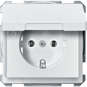 MERTEN Механизм розетки 16А с з/к б/шт. c крышкой бел. QF SD | MTN2311-4019 | Schneider Electric - фото 2